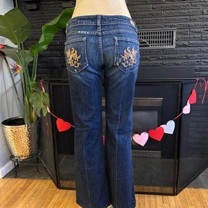 Women's Paige Laurel Canyon Denim Jeans in Afterhours w/Crease Wash, Size 32